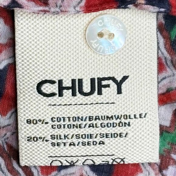 Chufy Kathmandu Heights Cotton Silk Dilli Blouse Deena Blue Boho Print Small - Picture 5 of 9